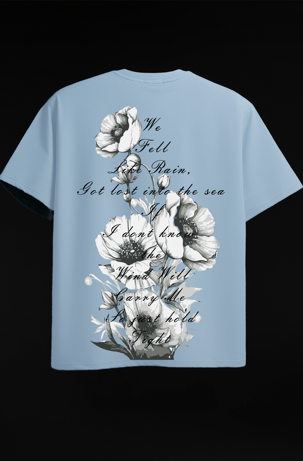 SET OF 3 Orng MAMA, Dark Brown Angel Tee, Blue Blossom Rain Flower Tee