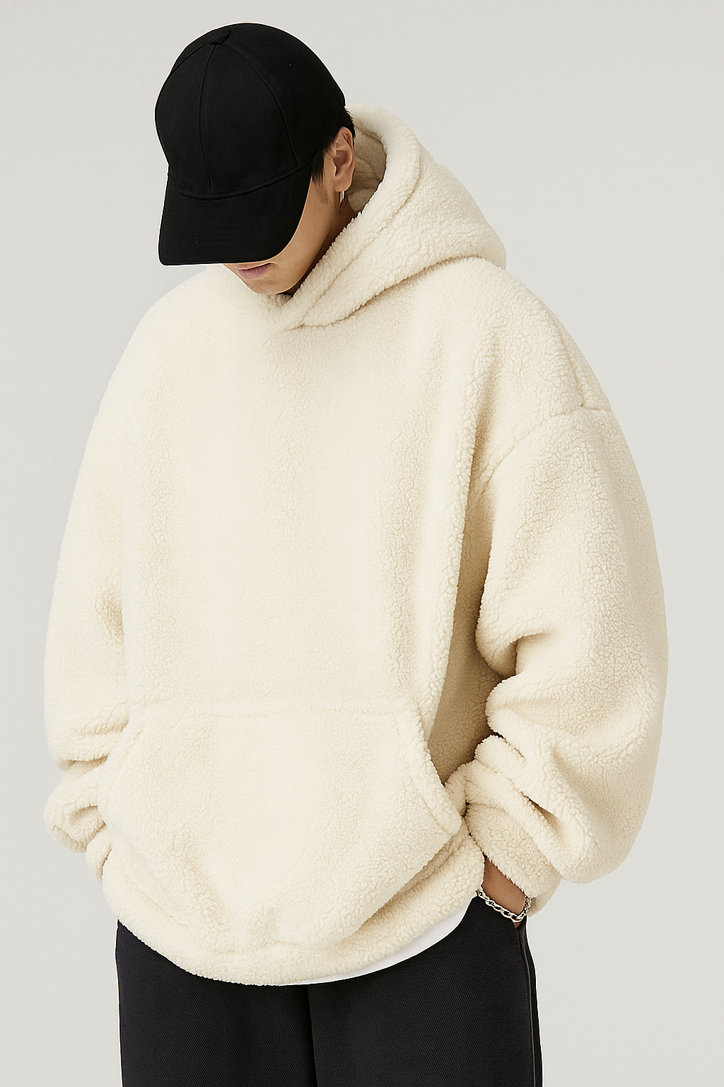 Sherpa White Furr oversized hoodie