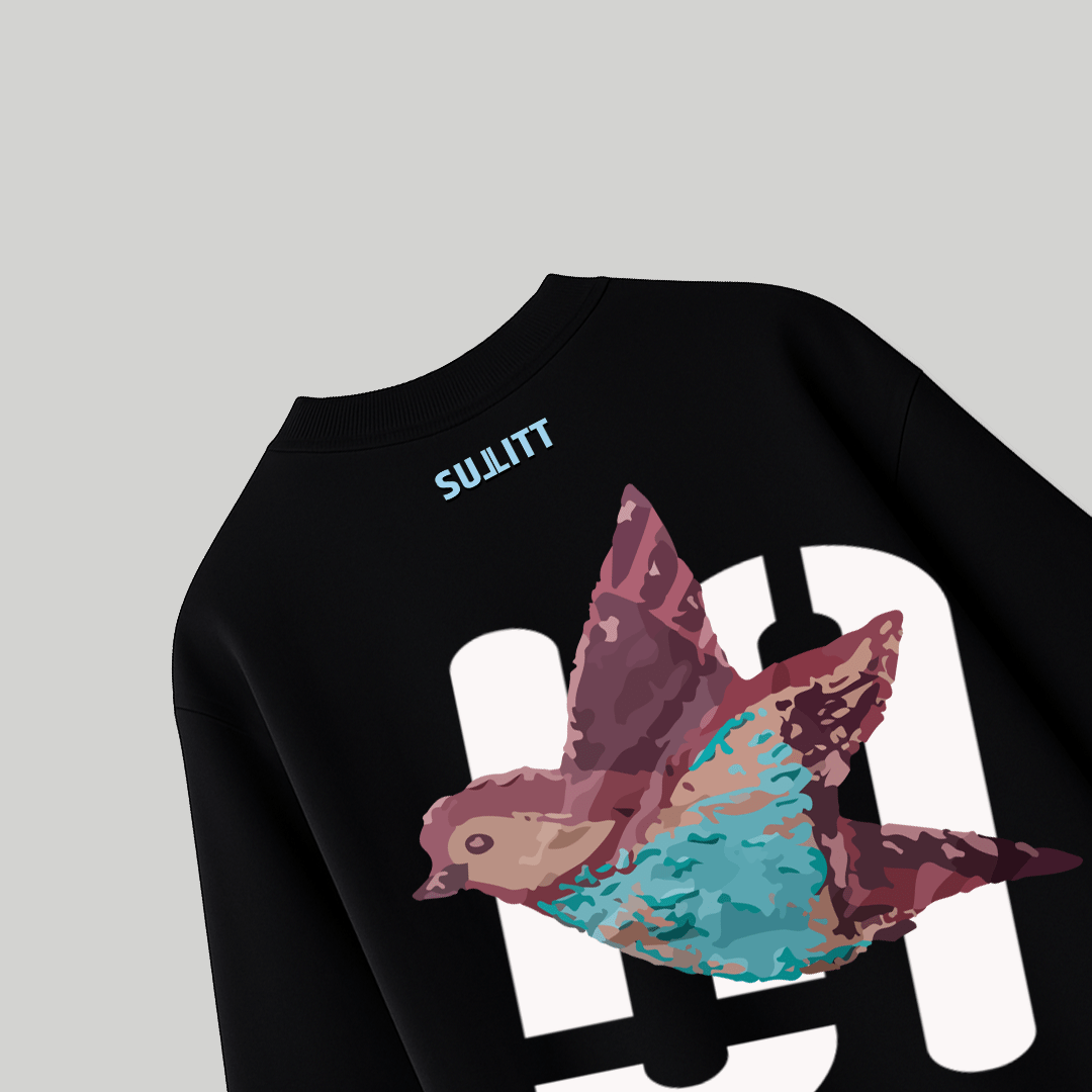 FEATHERED FRIEND BLACK OVERSIZED T - SHIRT - SULLITT