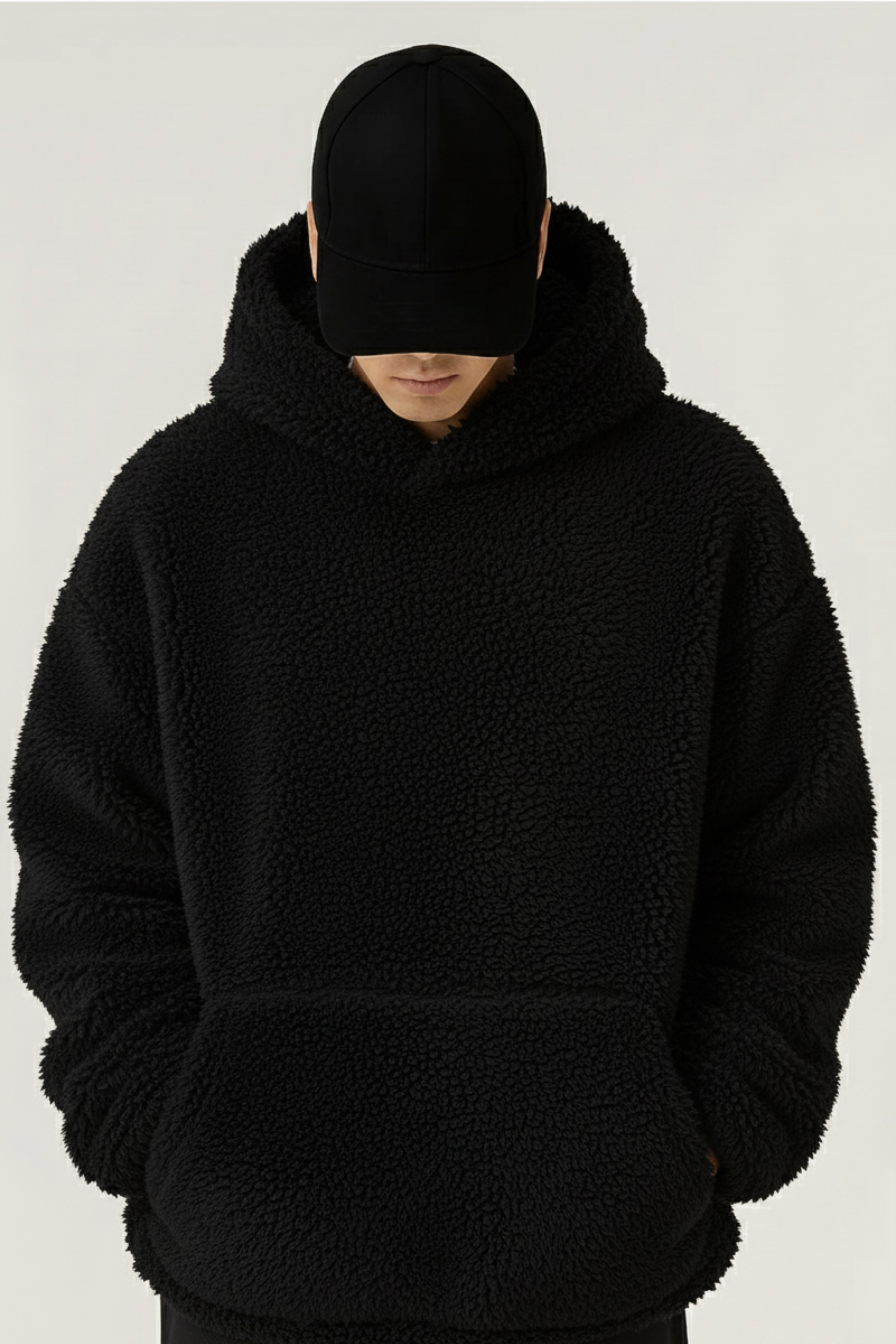 Sherpa Black Furr oversized hoodie