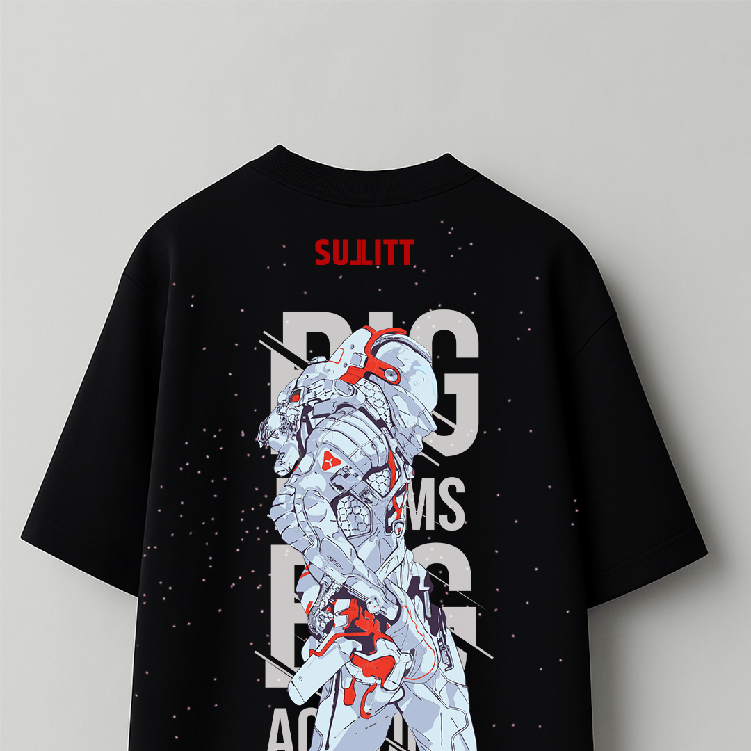 MOON WALKER BLACK OVERSIZED T - SHIRT - SULLITT
