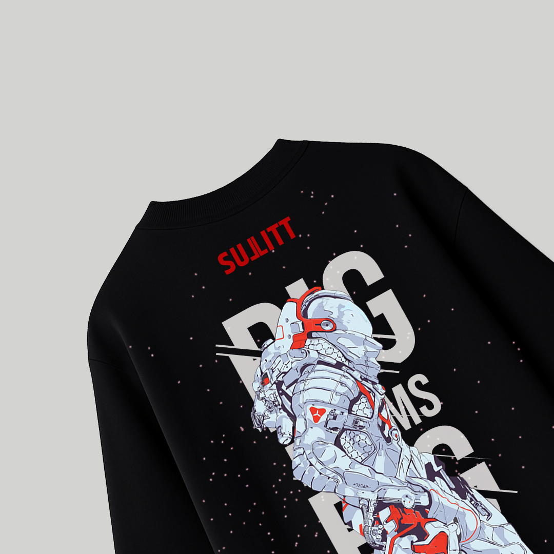 MOON WALKER BLACK OVERSIZED T - SHIRT - SULLITT