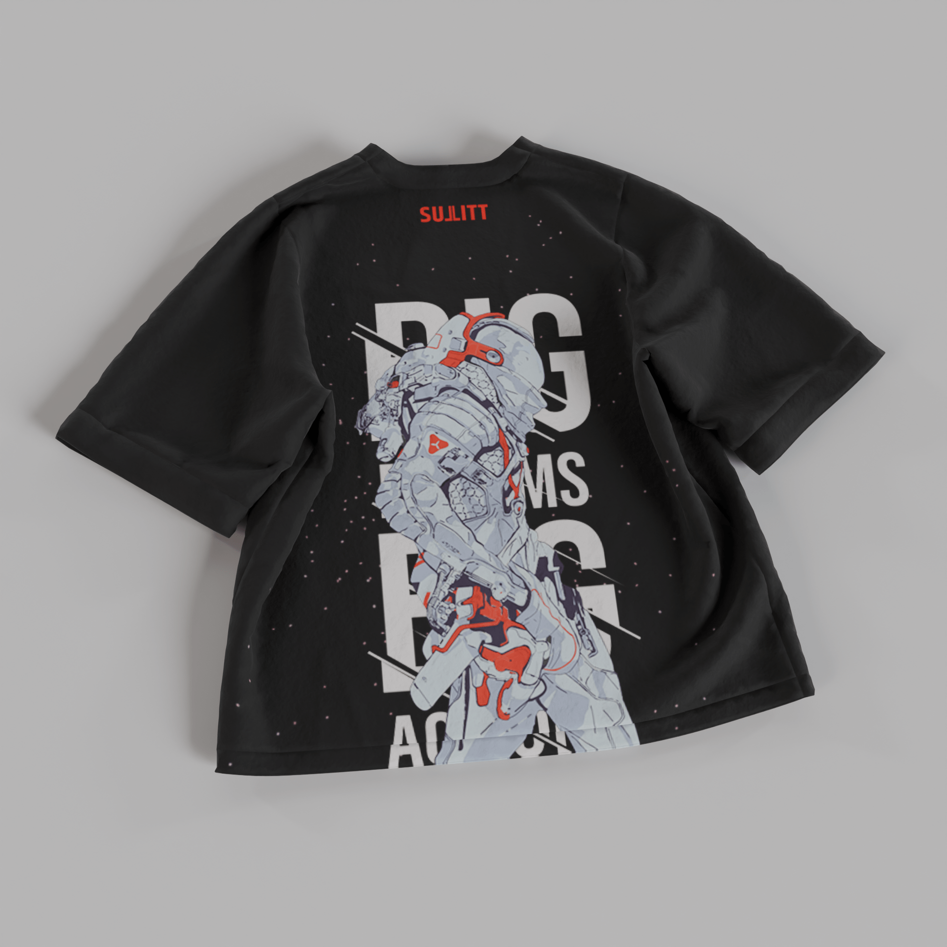 MOON WALKER BLACK OVERSIZED T - SHIRT - SULLITT