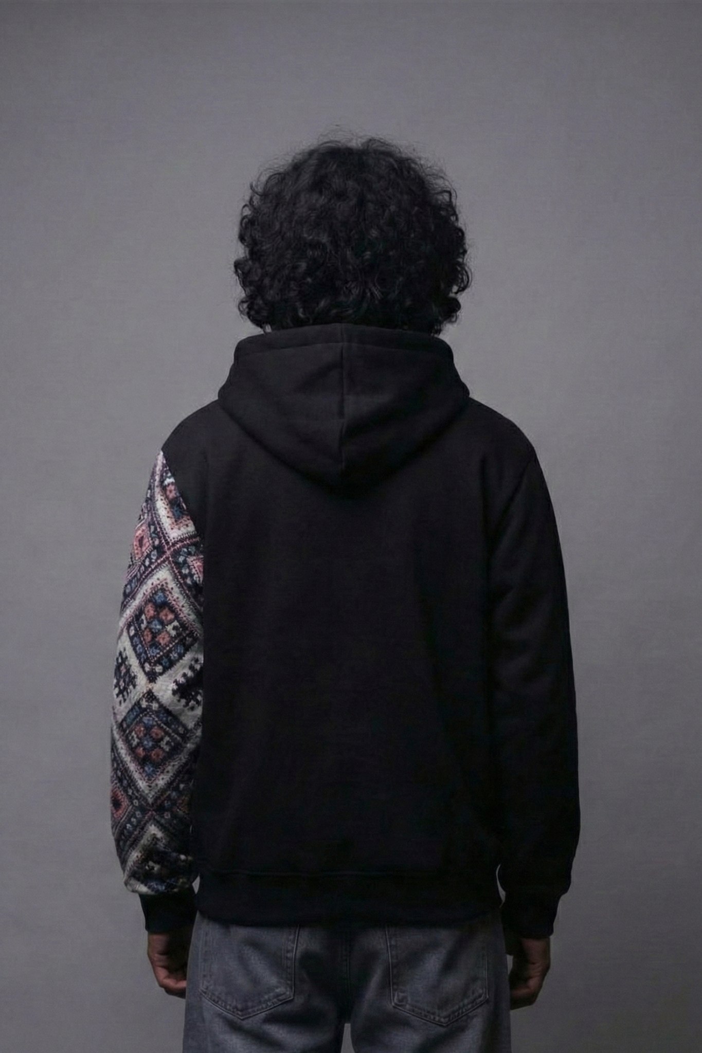 One Sleeve Jacquard Hoodie