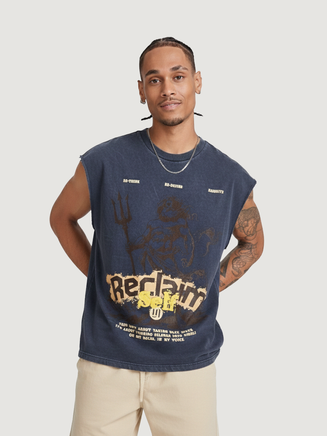 Reclaim Acid Wash Blue Tank Top