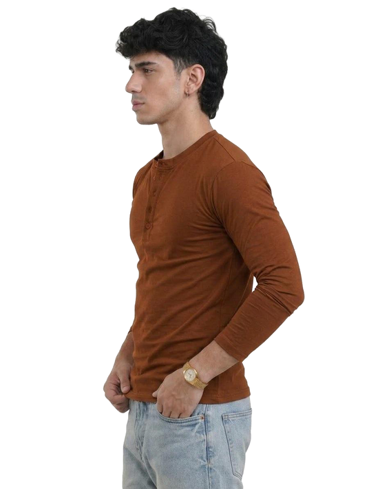 Brown Henley Tee