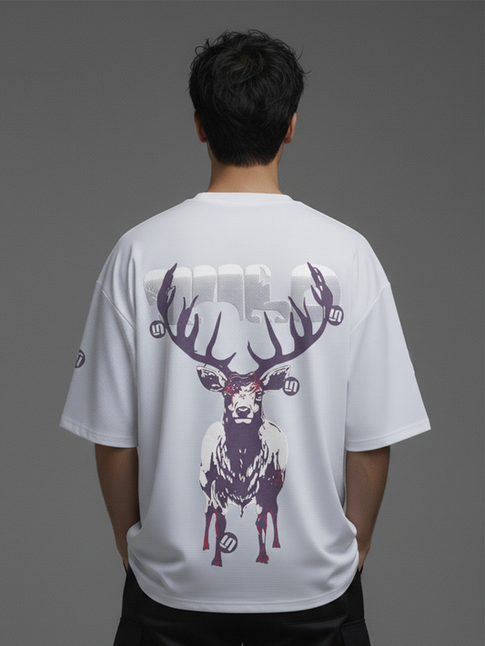 WILD DEER WHITE OVERSIZED T-SHIRT