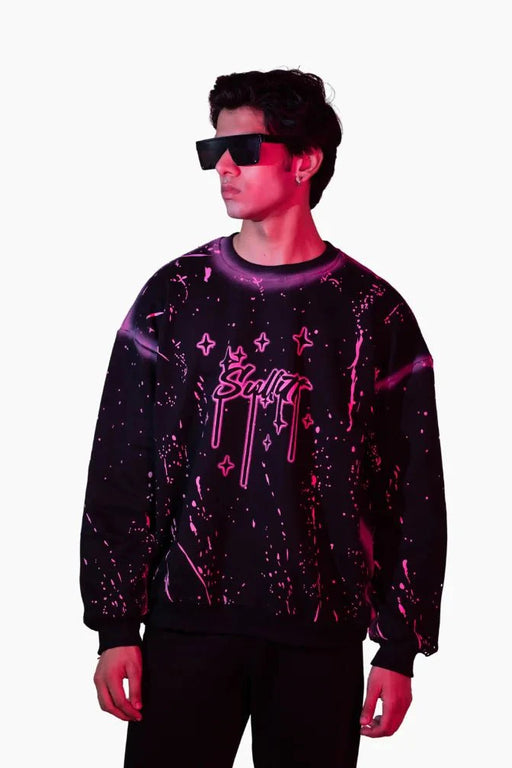 CHAOS PAINT BLACK SWEAT SHIRT - SULLITT