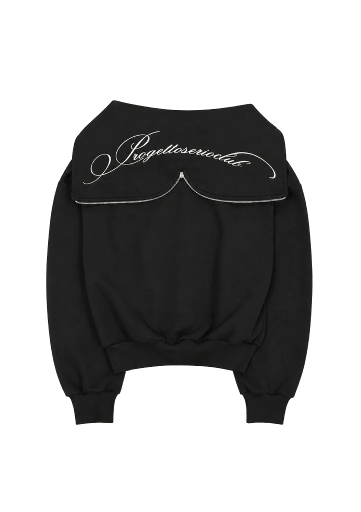 Imported Black Zipper Hoodie