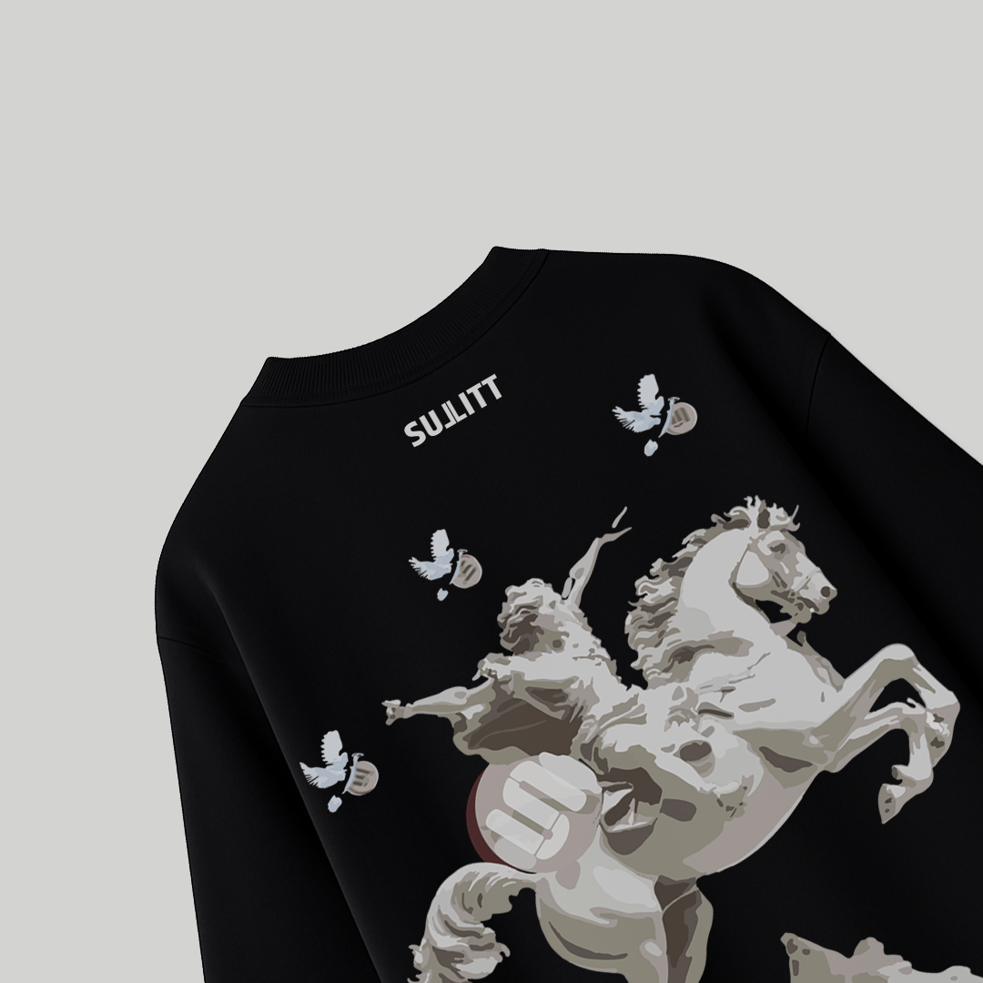 MIGHTY HORSE BLACK OVERSIZED T - SHIRT - SULLITT