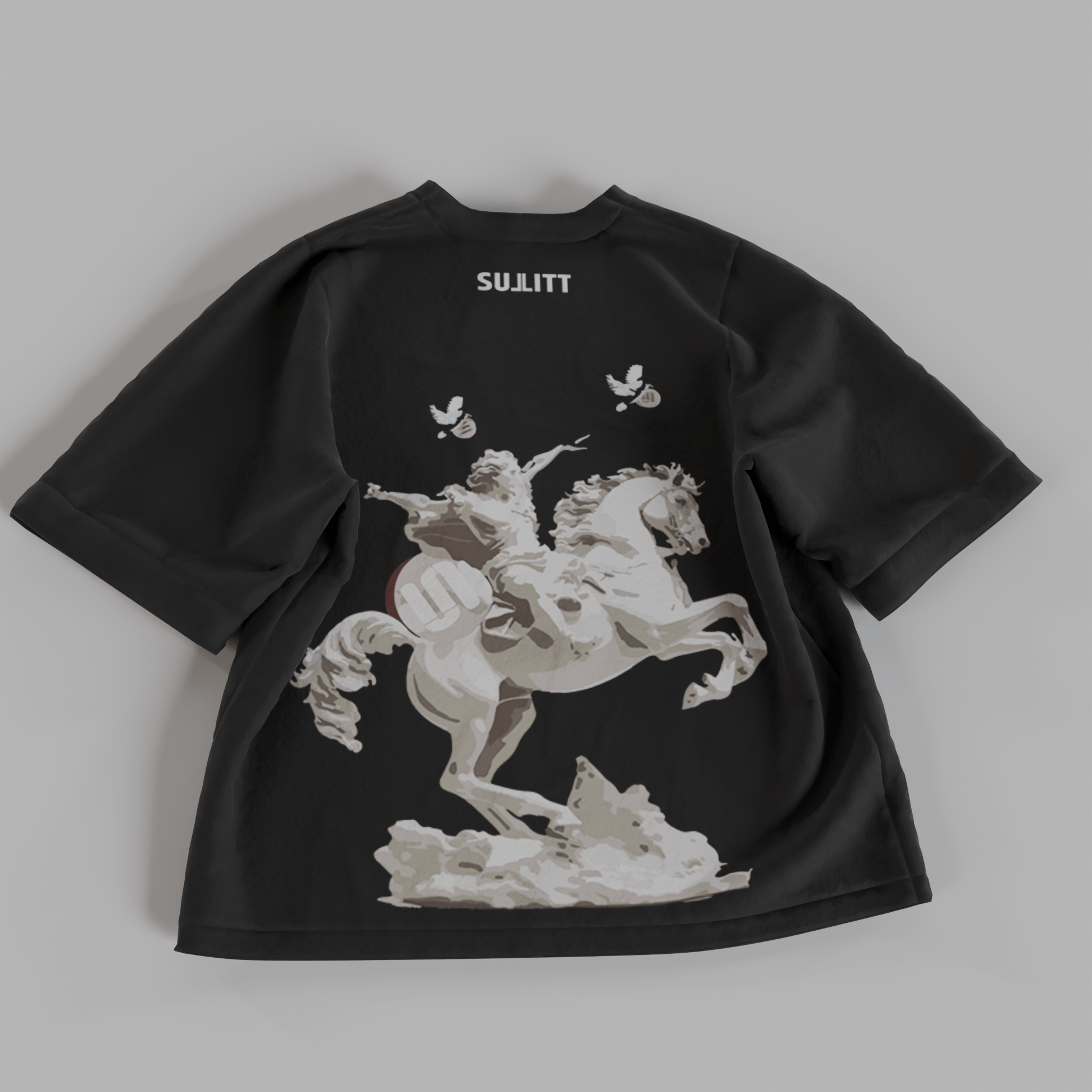 MIGHTY HORSE BLACK OVERSIZED T - SHIRT - SULLITT