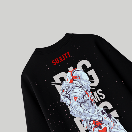MOON WALKER BLACK OVERSIZED T - SHIRT - SULLITT