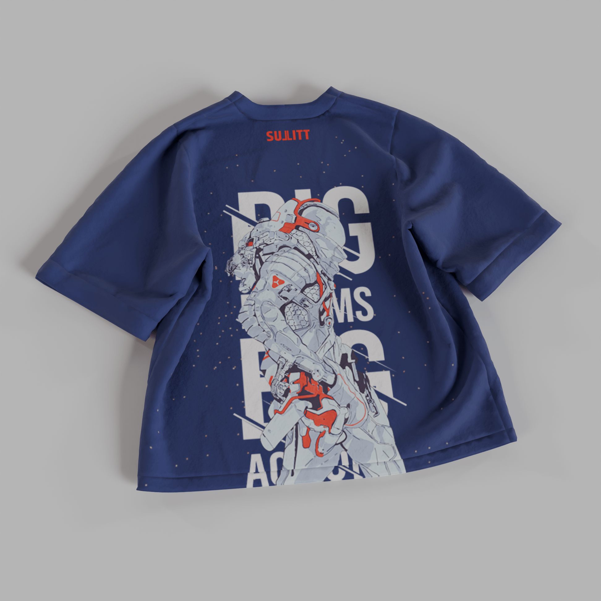 MOON WALKER BLUE OVERSIZED T - SHIRT - SULLITT