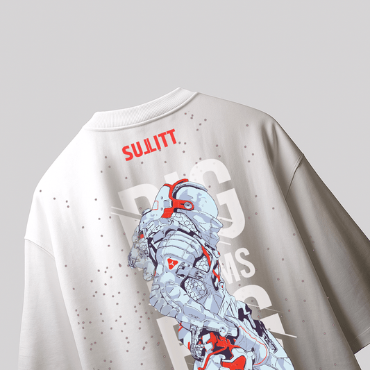 MOON WALKER WHITE OVERSIZED T - SHIRT - SULLITT