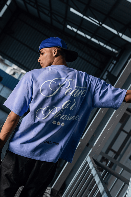 PEACE N PLEASURE BLUE WASH TEE - SULLITT